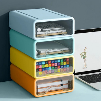Συρτάρια αποθήκευσης γραφείου Organizer Document Sundries Box Cosmetic Desktop Storage Box Ντουλάπι οικιακού γραφείου στοιβαζόμενα