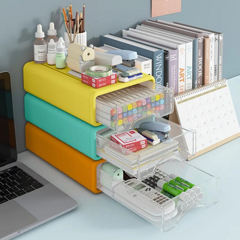 Συρτάρια αποθήκευσης γραφείου Organizer Document Sundries Box Cosmetic Desktop Storage Box Ντουλάπι οικιακού γραφείου στοιβαζόμενα
