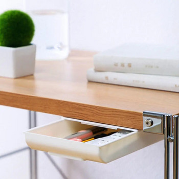 Творческа маса, скрита кутия за съхранение, самозалепваща се под бюрото чекмедже, органайзер за съхранение на канцеларски материали, тава за моливи, офис консумативи за дома