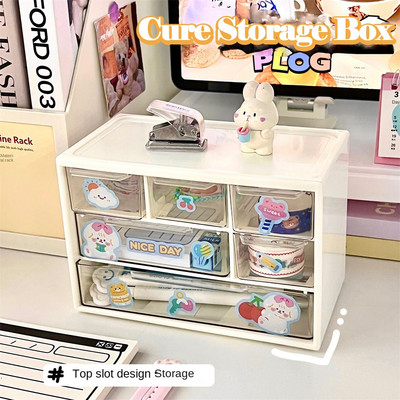 Liugongge Hand Account Μεγάλης χωρητικότητας καλλυντικά γραφικής ύλης Color-jumping Drawer Storage Box