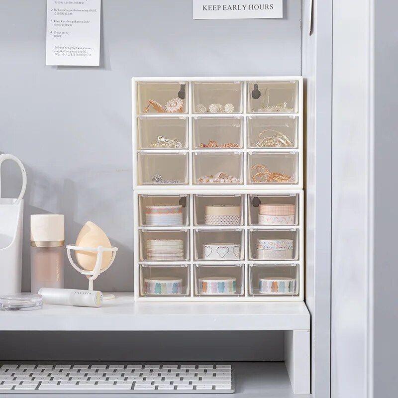 Miegamojo Dulkėms atsparus „Nine Palace“ mažų stalčių priedai, laikymo dėžutės, talpyklos, parduotuvės darbalaukio tvarkyklės