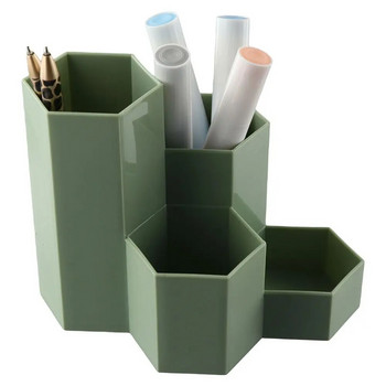 Пластмаса Многофункционален органайзер за бюро Нова зелена корица сладък държач за химикалки Органайзер Офис