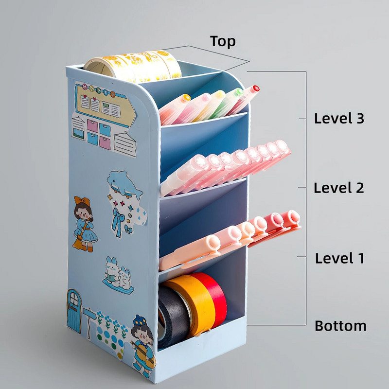 Laua hoiustamispliiatsihoidja pliiatsihoidja sisestus, tüüp 5 lahtrit värvitabel Korralik mahuti ümbris korraldaja A7466