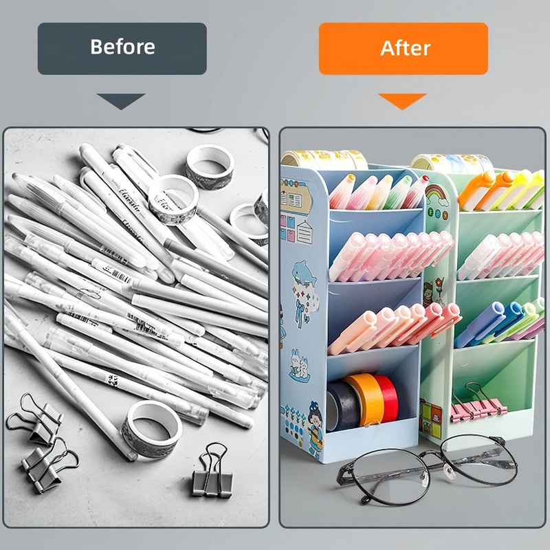 Laua hoiustamispliiatsihoidja pliiatsihoidja sisestus, tüüp 5 lahtrit värvitabel Korralik mahuti ümbris korraldaja A7466