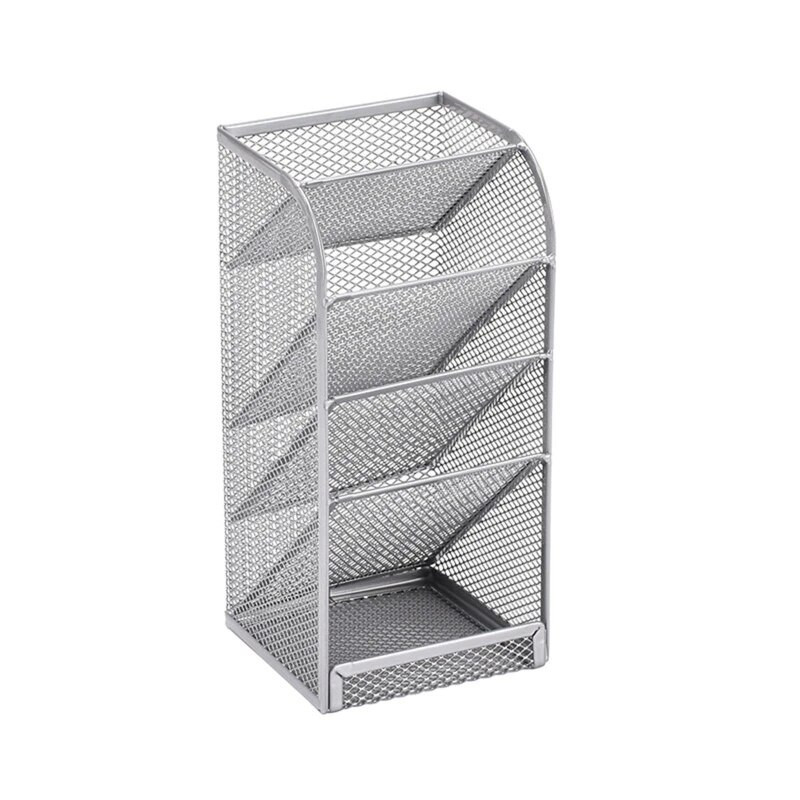 Võrgusilmast kirjatarvete Caddy lauaplaneerija 4 pesaga hoiustamise jaoks Värvilised pliiatsid värvipliiatsid Värvipintslid Art Studio kontor