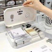 Ins Διάφανη θήκη τηλεφώνου Organizer Κουτί αποθήκευσης με κάλυμμα Οικιακή επιφάνεια εργασίας Ακρυλικό Sundries Θήκη θήκης καλαθιού τηλεφώνου