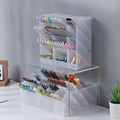 Slīpi ievietošanas veids Pildspalvas Turētājs Darbvirsmas Plaukts Galdvirsmas Uzglabāšanas Kaste Caurspīdīgs Kosmētikas Birstes Uzglabāšanas Caurules Organizators