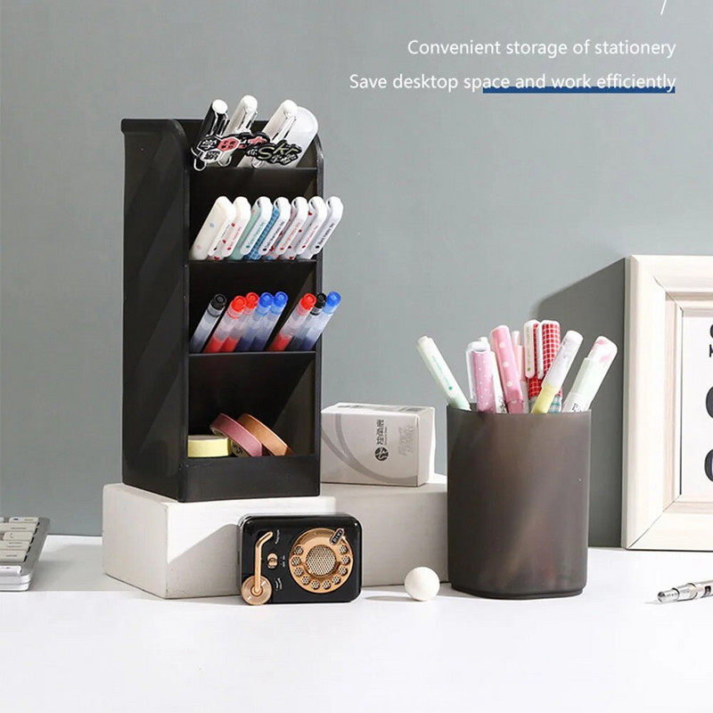 Slīpi ievietošanas veids Pildspalvas Turētājs Darbvirsmas Plaukts Galdvirsmas Uzglabāšanas Kaste Caurspīdīgs Kosmētikas Birstes Uzglabāšanas Caurules Organizators