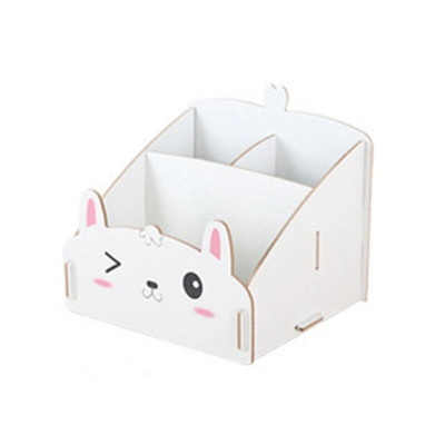 Γελοιογραφία σε σχήμα γάτας Ξύλινη επιτραπέζια οργάνωση γραφείου μεγάλης χωρητικότητας Κουτί αποθήκευσης μολυβιού Πολυλειτουργικό δοχείο μακιγιάζ