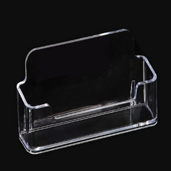 Прозрачен рафт за бюро Кутия за съхранение Дисплей Стойка Акрилна пластмаса Прозрачен настолен държач за визитки Органайзер за карти
