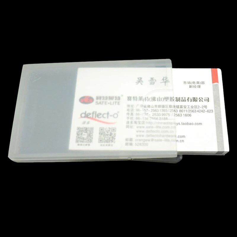 1db hordozható, áttetsző matt, nem hajlítható műanyag névjegykártya tok kis kihajtható névjegykártya tok irodai tárolóeszközök