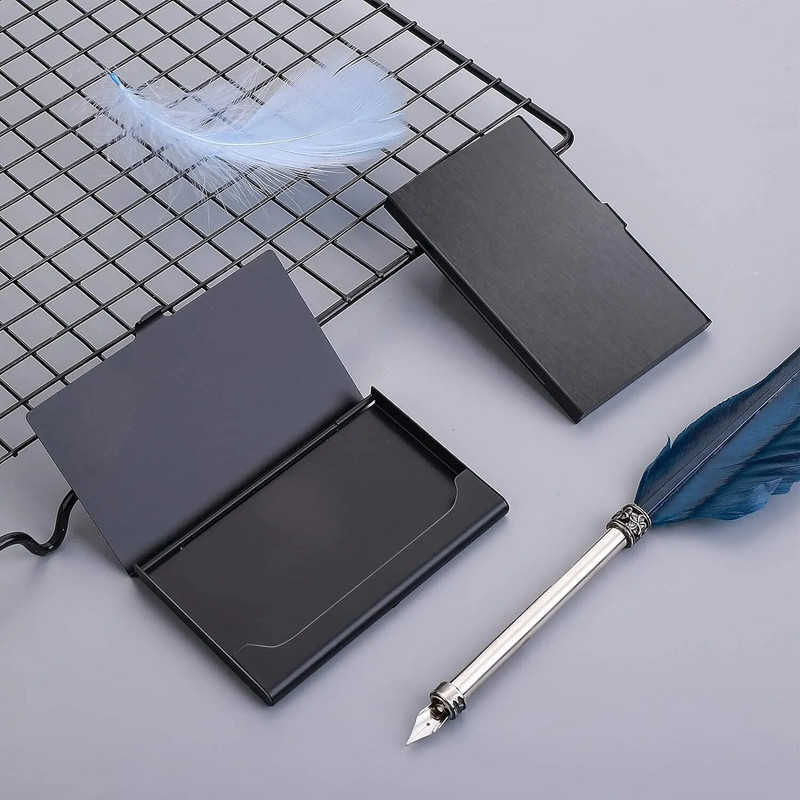 Vizītkaršu turētājs Kredītkaršu futrālis Viegls alumīnija kabatas karšu maciņš Maks Metāla plāns vārda karšu turētājs sievietēm Vīriešiem ceļojumā