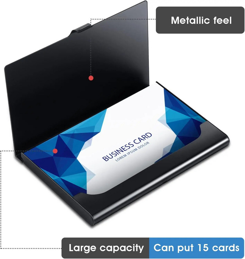 Vizītkaršu turētājs Kredītkaršu futrālis Viegls alumīnija kabatas karšu maciņš Maks Metāla plāns vārda karšu turētājs sievietēm Vīriešiem ceļojumā
