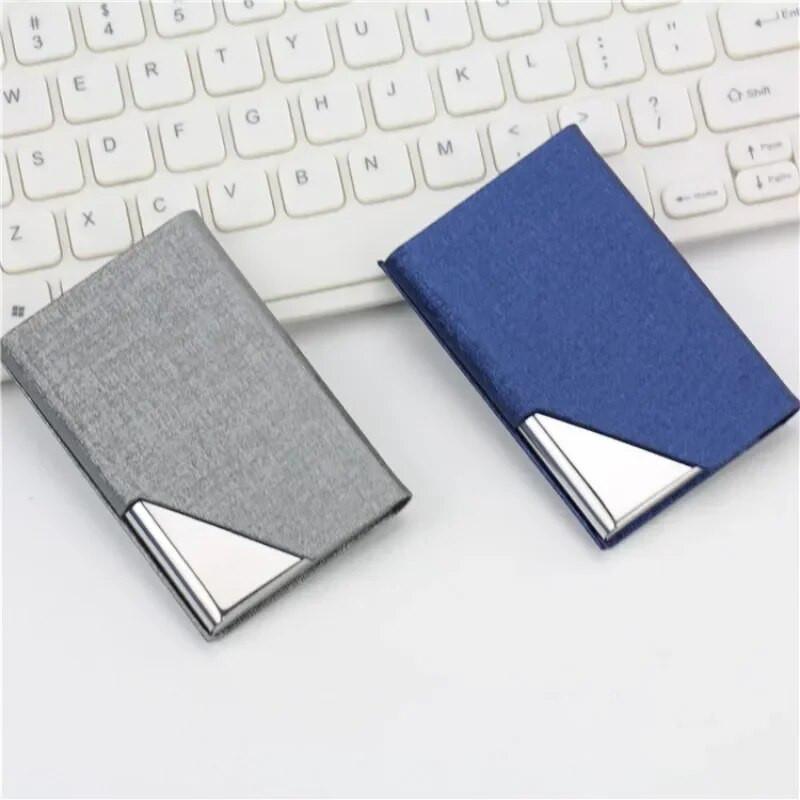 Vizītkaršu turētājs ar magnētisku PU ādas nerūsējošā tērauda vizītkaršu maciņu ID vārda kartes maciņš vīriešiem sievietēm birojs 95*63mm