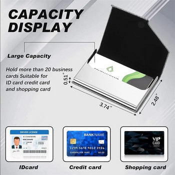 Δημιουργική θήκη επαγγελματικής κάρτας PU Δερμάτινο κάλυμμα κουτιού από ανοξείδωτο χάλυβα Πιστωτική ανδρική θήκη επαγγελματικής κάρτας Μεταλλικό πορτοφόλι