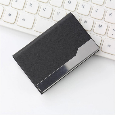 Vizītkartes futrālis Kartes turētājs Kredītkartes ID maciņš Vārda kartes kastīte PU ādas nerūsējošais tērauds ar magnētisku sprādzes kabatu