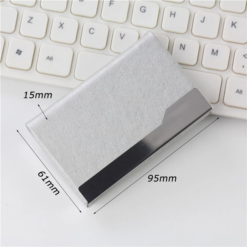 Vizītkartes futrālis Kartes turētājs Kredītkartes ID maciņš Vārda kartes kastīte PU ādas nerūsējošais tērauds ar magnētisku sprādzes kabatu