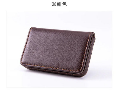 Jaunums augstas kvalitātes PU ādas + nerūsējošā tērauda vīriešu kredītkaršu turētāji sievietēm metāla bankas karšu kastes vizītkaršu turētāji