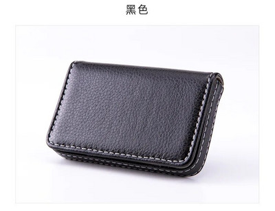 Jaunums augstas kvalitātes PU ādas + nerūsējošā tērauda vīriešu kredītkaršu turētāji sievietēm metāla bankas karšu kastes vizītkaršu turētāji