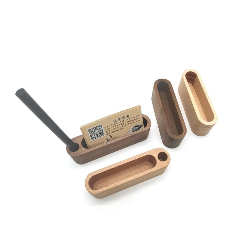 Masīvkoka galda vizītkaršu displeja statīvs piezīmju turētājs uzglabāšanas kaste dižskābarža koka karšu organizētājs birojam