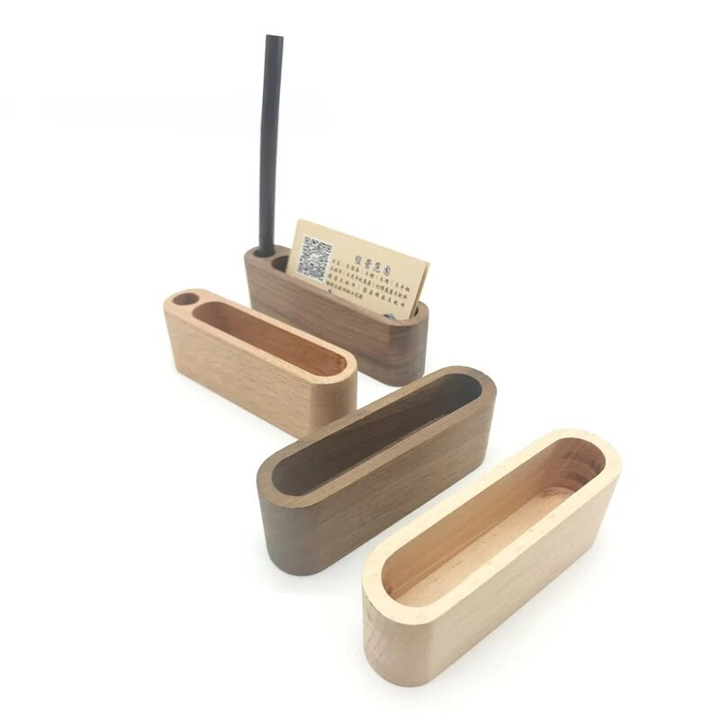 Masīvkoka galda vizītkaršu displeja statīvs piezīmju turētājs uzglabāšanas kaste dižskābarža koka karšu organizētājs birojam