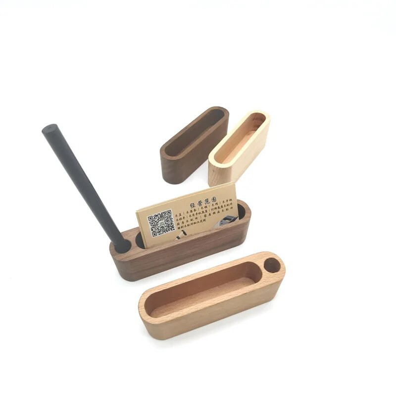 Masīvkoka galda vizītkaršu displeja statīvs piezīmju turētājs uzglabāšanas kaste dižskābarža koka karšu organizētājs birojam