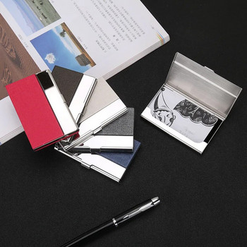 EZONE 1PC Поставка за визитки от неръждаема стомана, висококачествена чанта за карти, модна чанта за карти с притежател на кредитна карта BigCapacity
