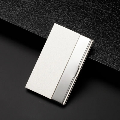 EZONE 1PC Θήκη επαγγελματικής κάρτας από ανοξείδωτο ατσάλι PU Δερμάτινη τσάντα υψηλής ποιότητας Fashion θήκη για πιστωτική κάρτα Θήκη κάρτας BigCapacity