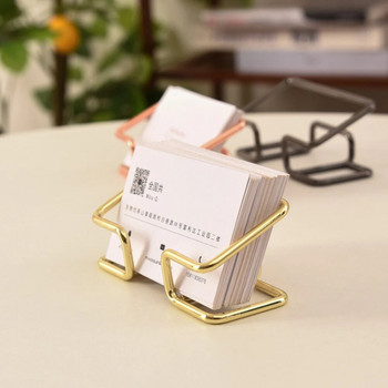 Висококачествен метален държач за визитки Настолен държач за дисплей Поставка за мобилен телефон Офис аксесоари за бюро Минималистичен
