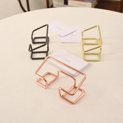 High Grade Metal Business Card Holder Desktop Display Holder Mobile Phone Stand Office Accessories For Desk Minimalist