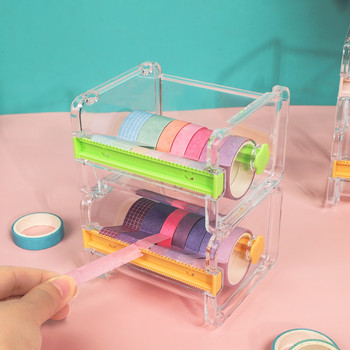 Creative Washi Tape Cutter Set Инструмент за тиксо Държач за прозрачна лента Дозатор за ленти Ученически пособия Офис канцеларски материали