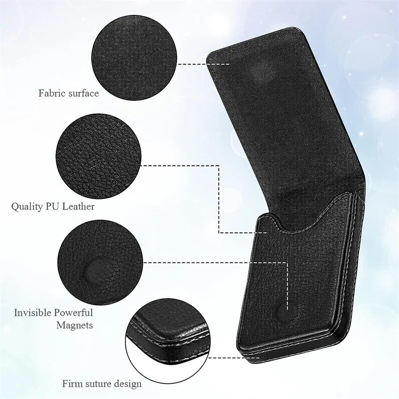 Moodne PU-nahast visiitkaardihoidja Meeste kaardi ID hoidik Magnetiline krediitkaardiümbris Mini suure mahutavusega rahakoti kaardiümbris