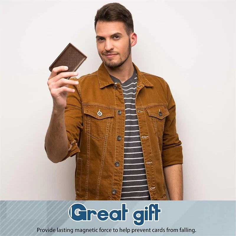 Moodne PU-nahast visiitkaardihoidja Meeste kaardi ID hoidik Magnetiline krediitkaardiümbris Mini suure mahutavusega rahakoti kaardiümbris