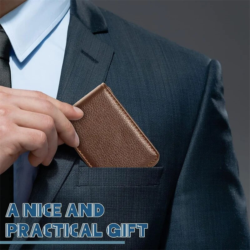 Moodne PU-nahast visiitkaardihoidja Meeste kaardi ID hoidik Magnetiline krediitkaardiümbris Mini suure mahutavusega rahakoti kaardiümbris