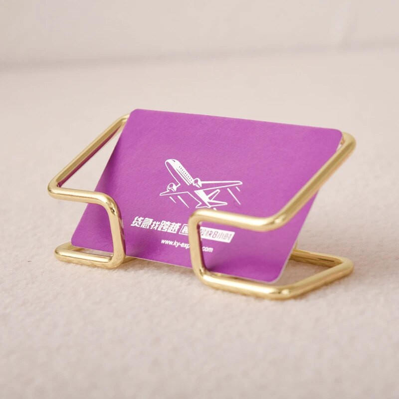 Cieta metāla vizītkaršu turētāji Modes veidošanas pārklājums gludeklis vizītkaršu turētāji biroja galda organizators