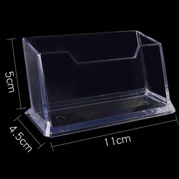 1 τεμ. Clear Desk Shelf Box Storage Display Stand Ακρυλικό Πλαστικό Διαφανές θήκη επαγγελματικής κάρτας 11x4,5x5cm