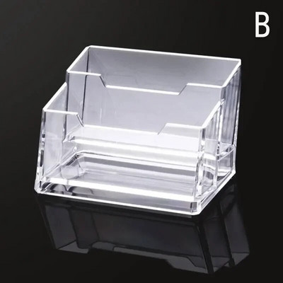 Θήκη επαγγελματικής κάρτας Διαφανές πλαστικό επιτραπέζιο κουτί αποθήκευσης επαγγελματικών καρτών Μονόκλινο διπλό τριών επιπέδων θήκη επαγγελματικών καρτών
