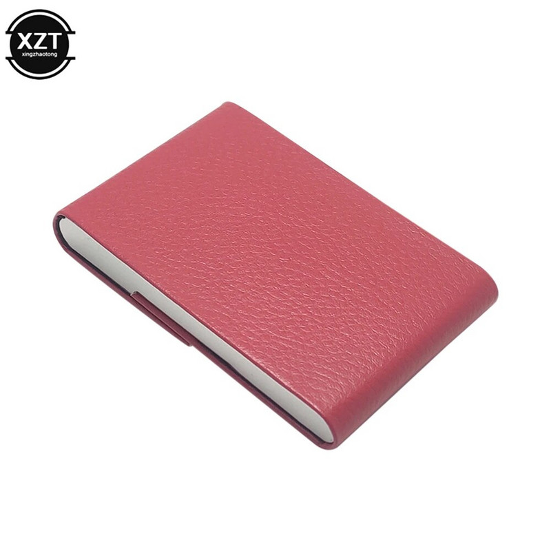 3 krāsu PU ādas vizītkaršu turētājs ar magnētisku sprādzi, tievu kabatas vārda karšu turētājs nerūsējošā tērauda kredītkartes ID futrālis