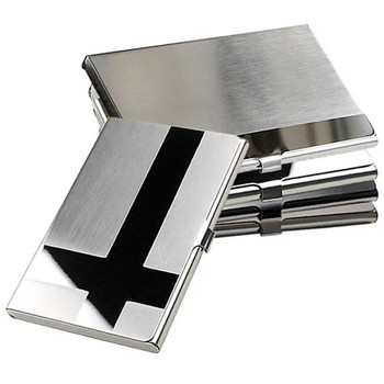 Креативен портфейл Водоустойчива метална кутия от неръждаема стомана Сребърен алуминиев бизнес идентификатор Поставка за кредитна карта Джоб Калъф Калъф Органайзер
