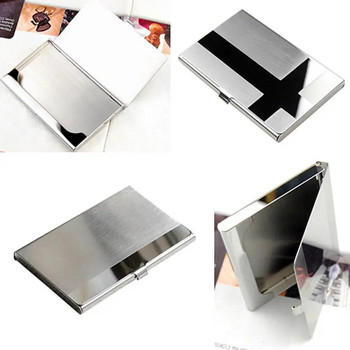 Δημιουργικό πορτοφόλι αδιάβροχο μεταλλικό κουτί από ανοξείδωτο χάλυβα Ασημένιο αλουμίνιο Business ID Κάτοχος πιστωτικής κάρτας Θήκη τσέπης Organizer