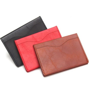 Thickened PU Δερμάτινο πορτοφόλι με 3 κάρτες Υποδοχή Πιστωτικής ταυτότητας Θήκη πορτοφολιού για άντρες Γυναικεία τσάντα μόδας Κάλυμμα επαγγελματικής κάρτας