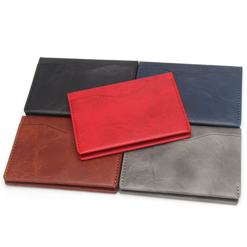 Sabiezināts PU ādas maks 3 karšu slots kredīta ID karšu turētājs maku naudas maciņš vīriešiem sievietēm modes soma vizītkartes vāciņš