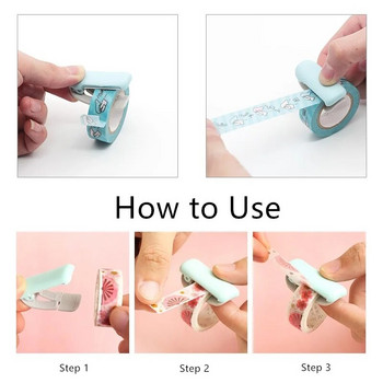 KOKUYO Мини нож за маскиране на тиксо Преносим цветен диспенсър за 20-25 mm хартия Washi Tapes Стикери Инструменти за дневник A6595