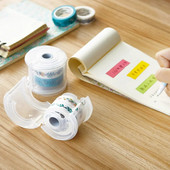 Plastikust läbipaistev valge maskeerimislindi jaotur Washi teibi hoidik kirjutuslaud tarvikud liimid teibi hoiukarp Kawaii kirjatarbed