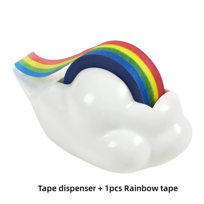 Rainbow Tape Dispenser Πλαστικός κόφτης πριονιού για Washi Tapes Max 18mm Επιτραπέζια Organizer Desk Office School A7490