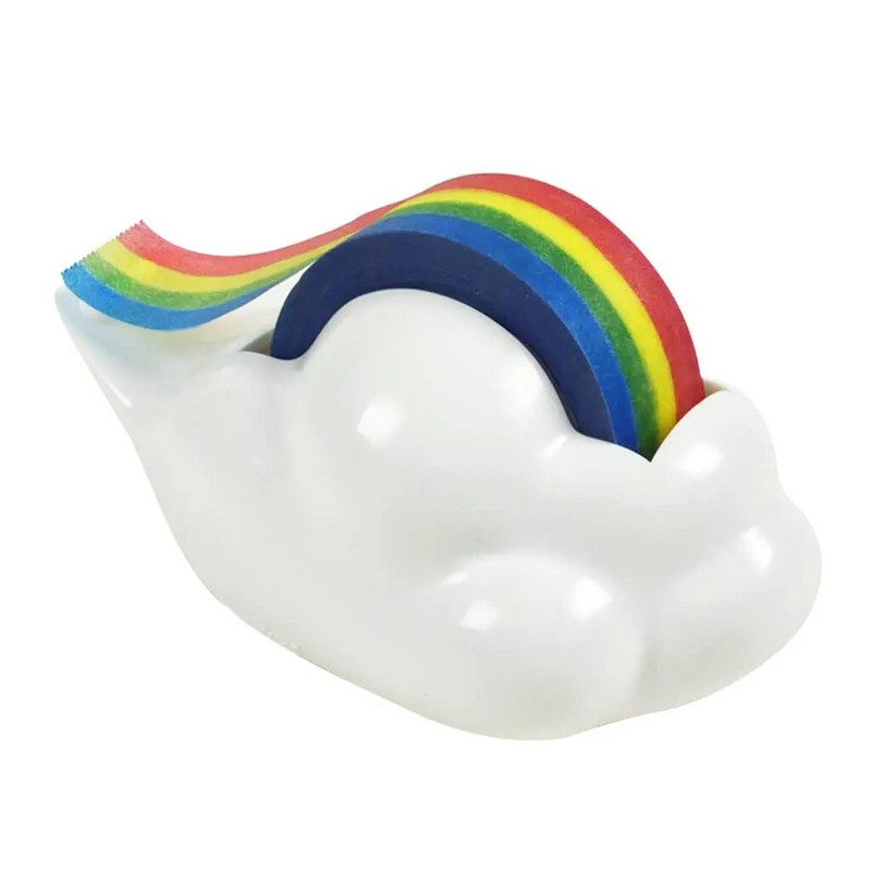 Rainbow Tape Dispenser Πλαστικός κόφτης πριονιού για Washi Tapes Max 18mm Επιτραπέζια Organizer Desk Office School A7490