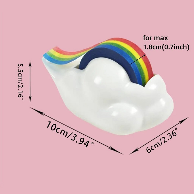 Rainbow Tape Dispenser Πλαστικός κόφτης πριονιού για Washi Tapes Max 18mm Επιτραπέζια Organizer Desk Office School A7490
