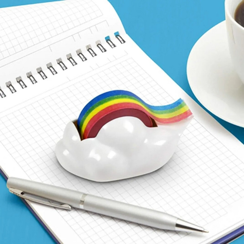 Rainbow Tape Dispenser Πλαστικός κόφτης πριονιού για Washi Tapes Max 18mm Επιτραπέζια Organizer Desk Office School A7490