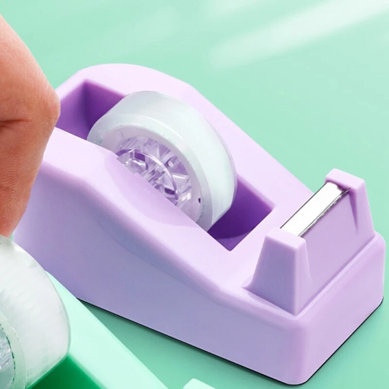 Vienkrāsains plastmasas lentes dozators biroja galddatora lentes turētājs griezējs uzglabāšanas organizators lentes dozators griezējs biroja piederumi