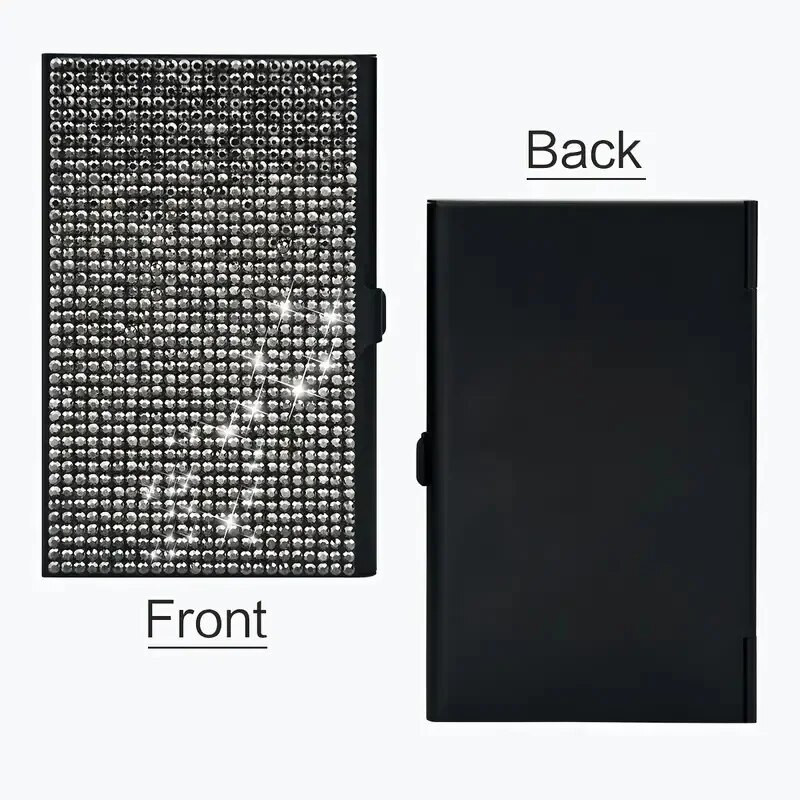 Νέα Diamond Metal Case Card Case Αλουμίνιο Organizer Flash Rhinestone Slim Επαγγελματική θήκη για επαγγελματικές κάρτες